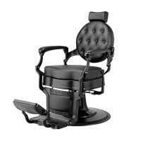Buzz Black barber chair: Hydraulic, reclining and swivel with matte black finish Buzz Black barber chair: Hydraulic, reclining and swivel with matte black finish
